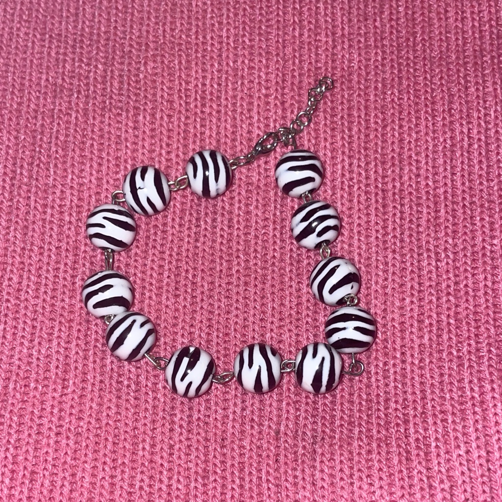 Zebra Print Beaded Bracelet